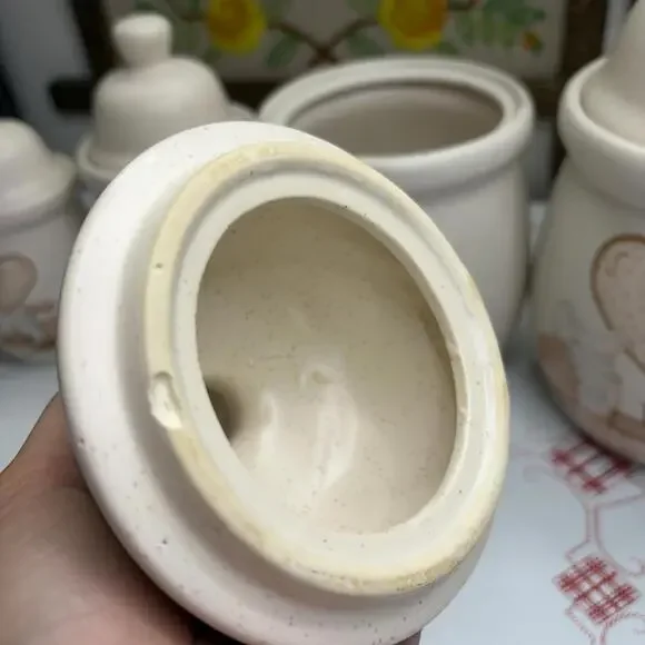 House of Lloyd Baked with love stoneware canister set vintage 1989